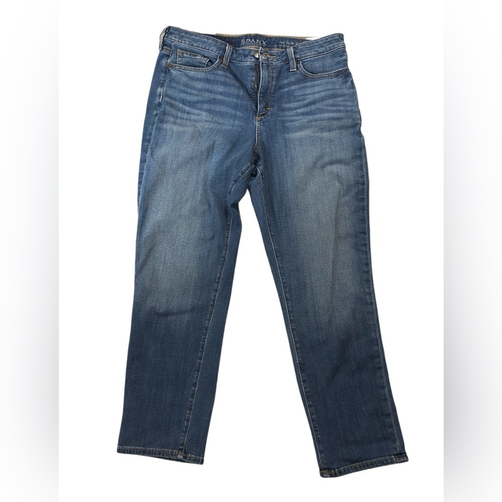 Spanx The Slim-X High Rise Ankle Jeans Medium Wash Slimming Denim Size 29